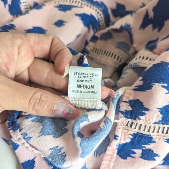 Gibson Blue and Pink Animals Print Top - Picture 6 of 6